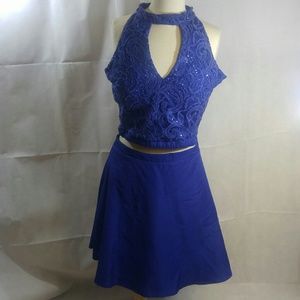 Speechless Illusion 2 piece Dress Formal Prom Sz15